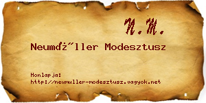 Neumüller Modesztusz névjegykártya